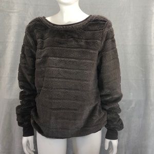 Dylan Silky Faux Fur Sweatshirt - Grey - XS